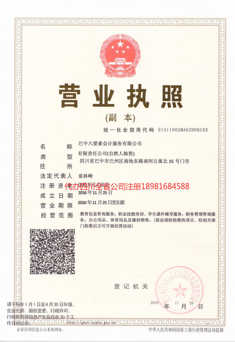 盐亭盐亭六要素会计服务有限公司